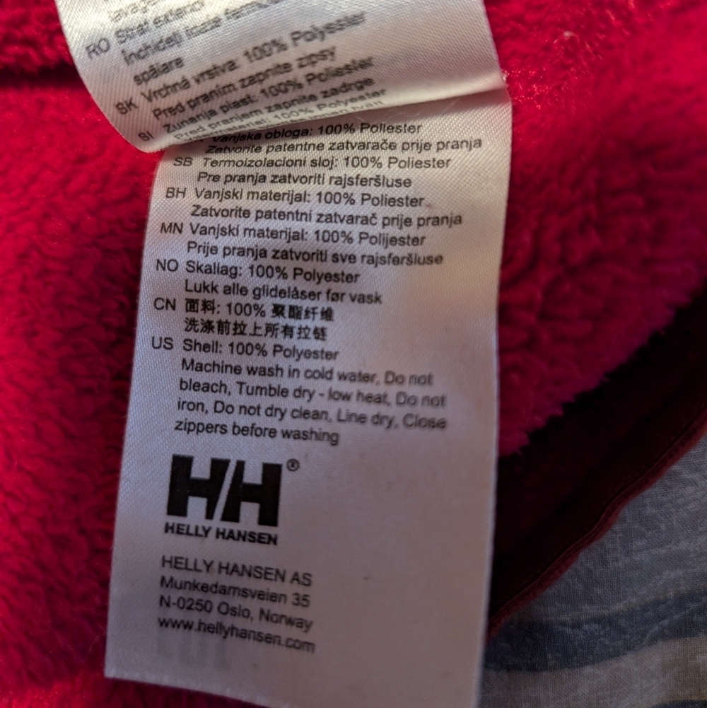 Helly Hansen Women’s XL Red 1/4 Zip Fleece Pullover Jacket Long Sleeve - Picture 10 of 10